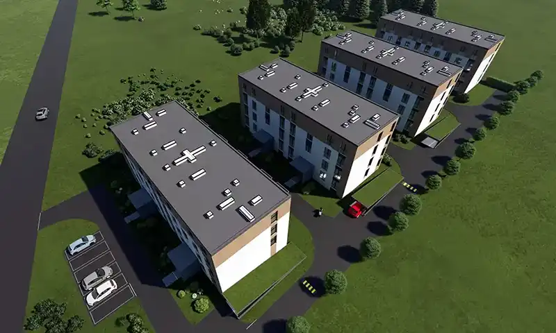 Wizualizacja osiedla MszczoNove - widok z góry