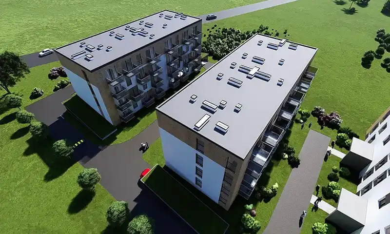 Wizualizacja osiedla MszczoNove - elewacja budynku