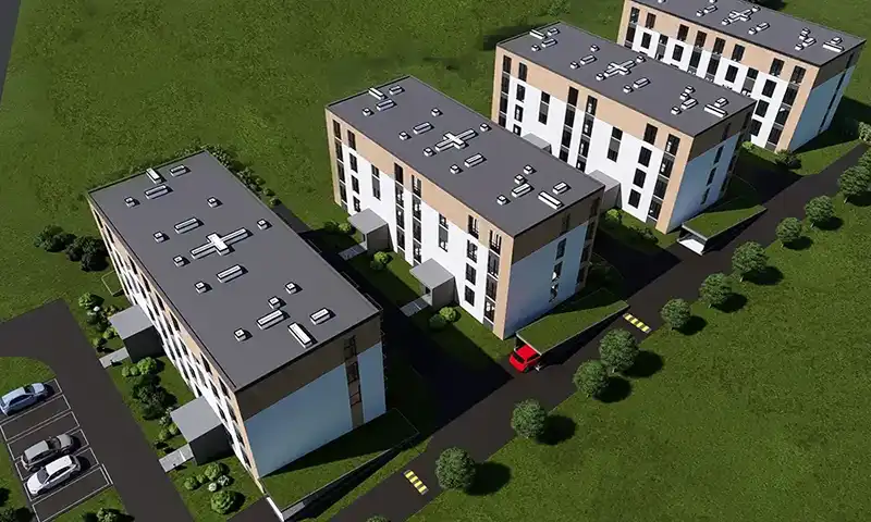 Wizualizacja osiedla MszczoNove - plac zabaw